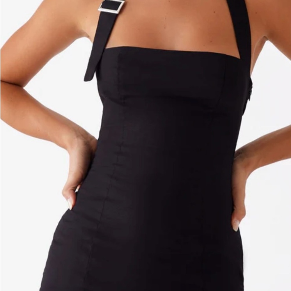 Peppermayo Black Halter Mini Dress